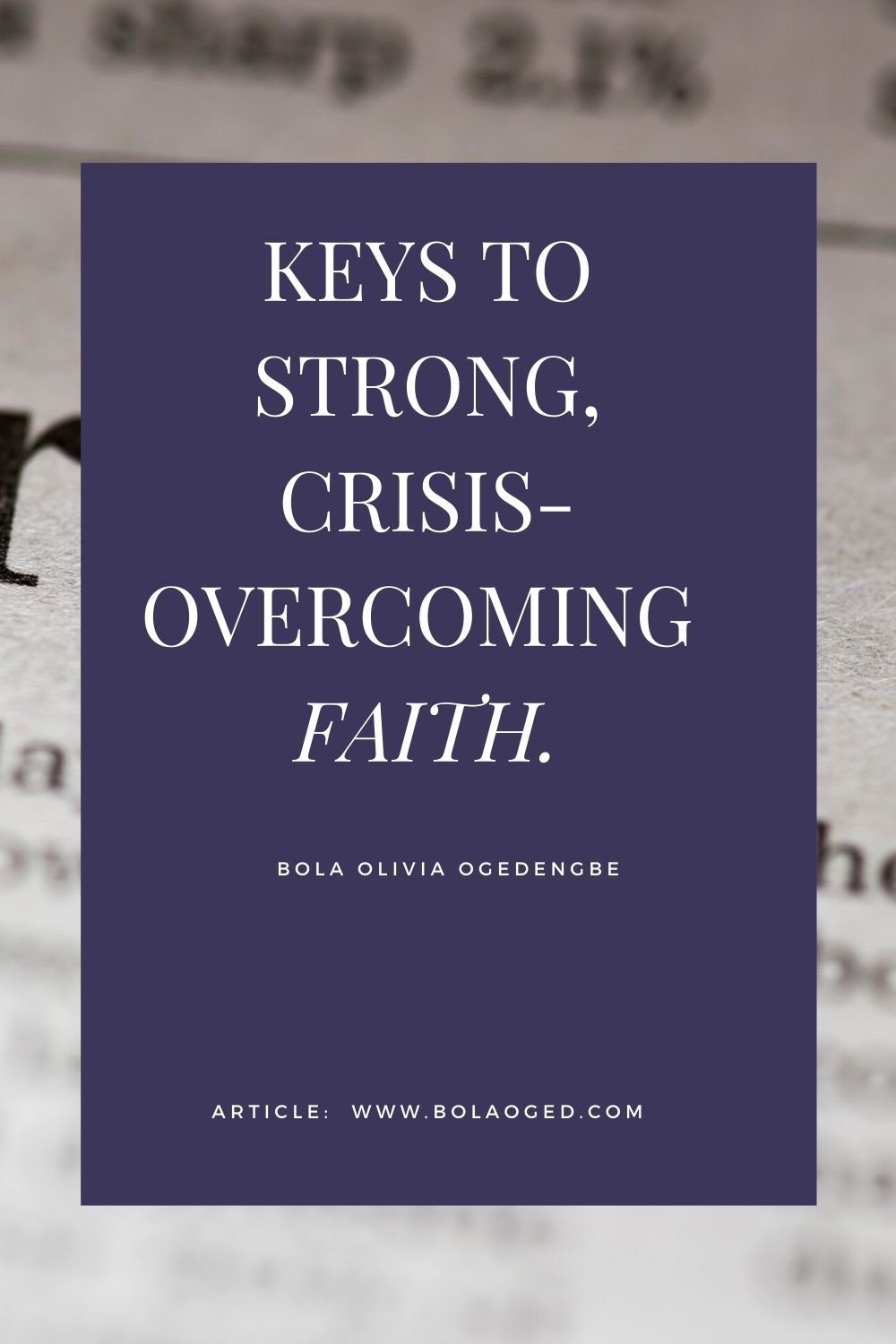 How to overcome crises by faith