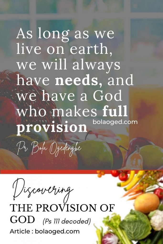 Discovering the provision of God