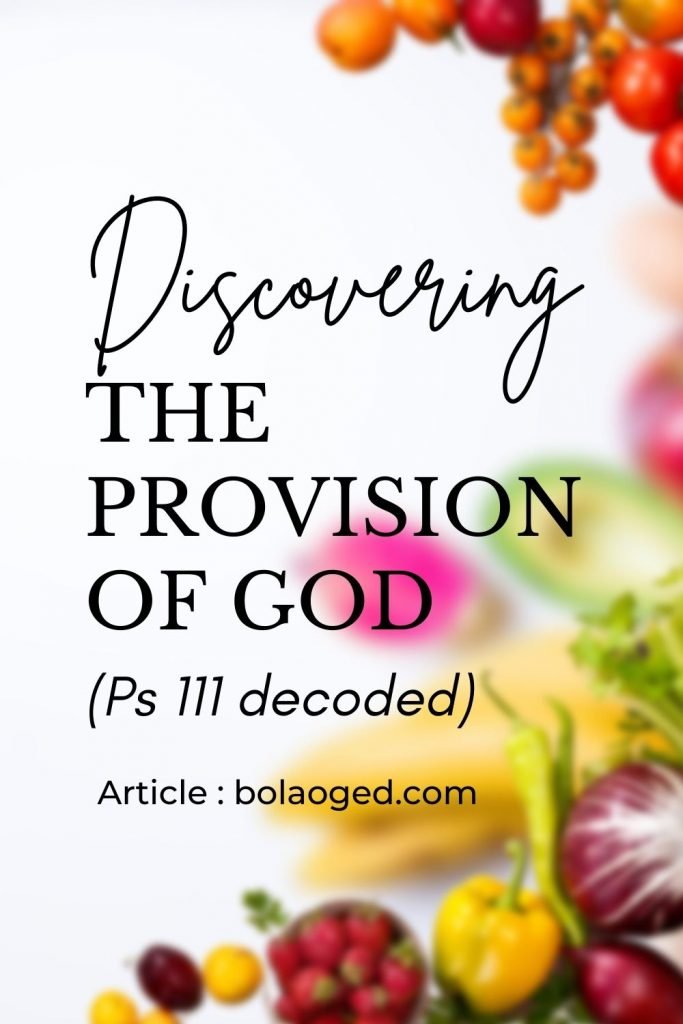 Discovering the provision of God